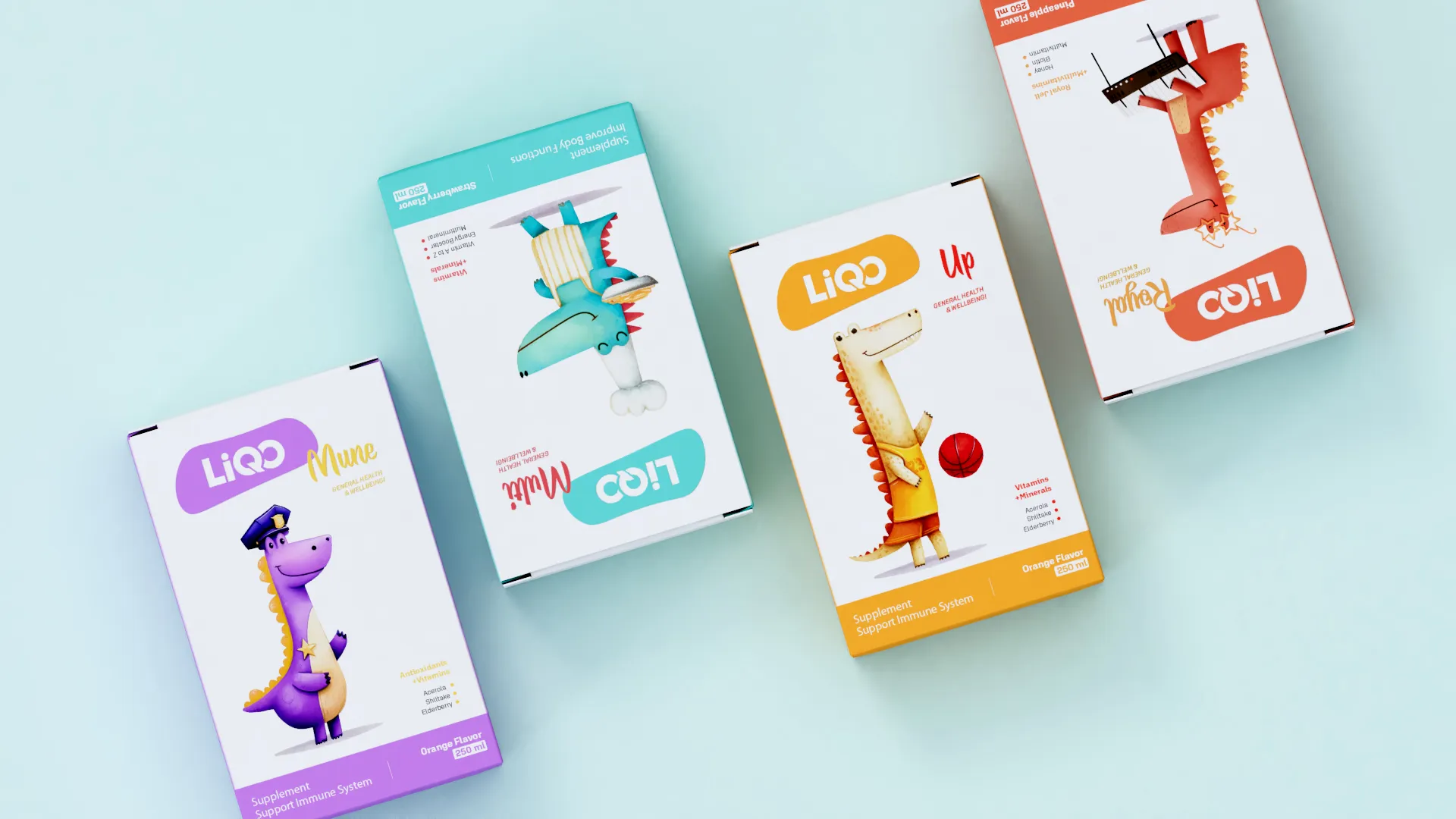 LIQO supplement packaging collection from above